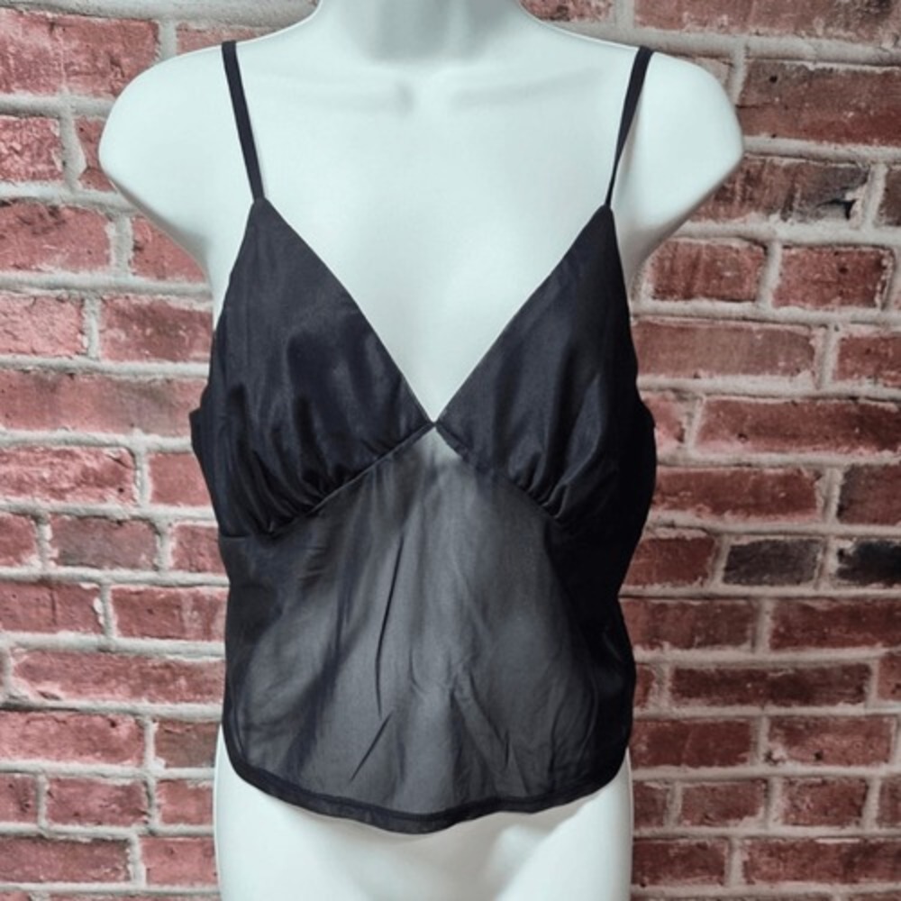Women's WILD FABLE Slim Fit Mesh Tank Top Large‎ Black